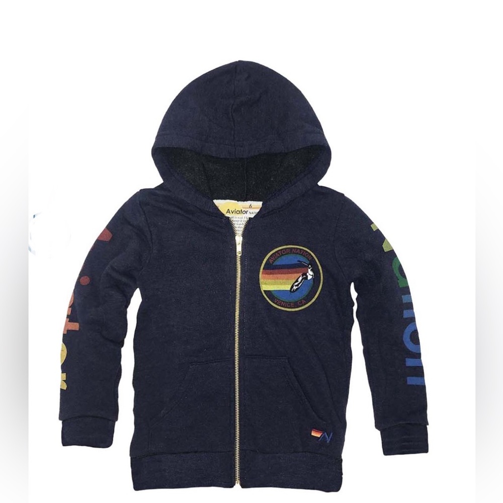 KID'S AVIATOR NATION ZIP HOODIE - NAVY
